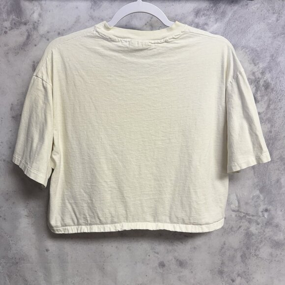 Vintage 90s Hanes Crop Top Shirt Adult XL White Single Stitch USA - Picture 2 of 12